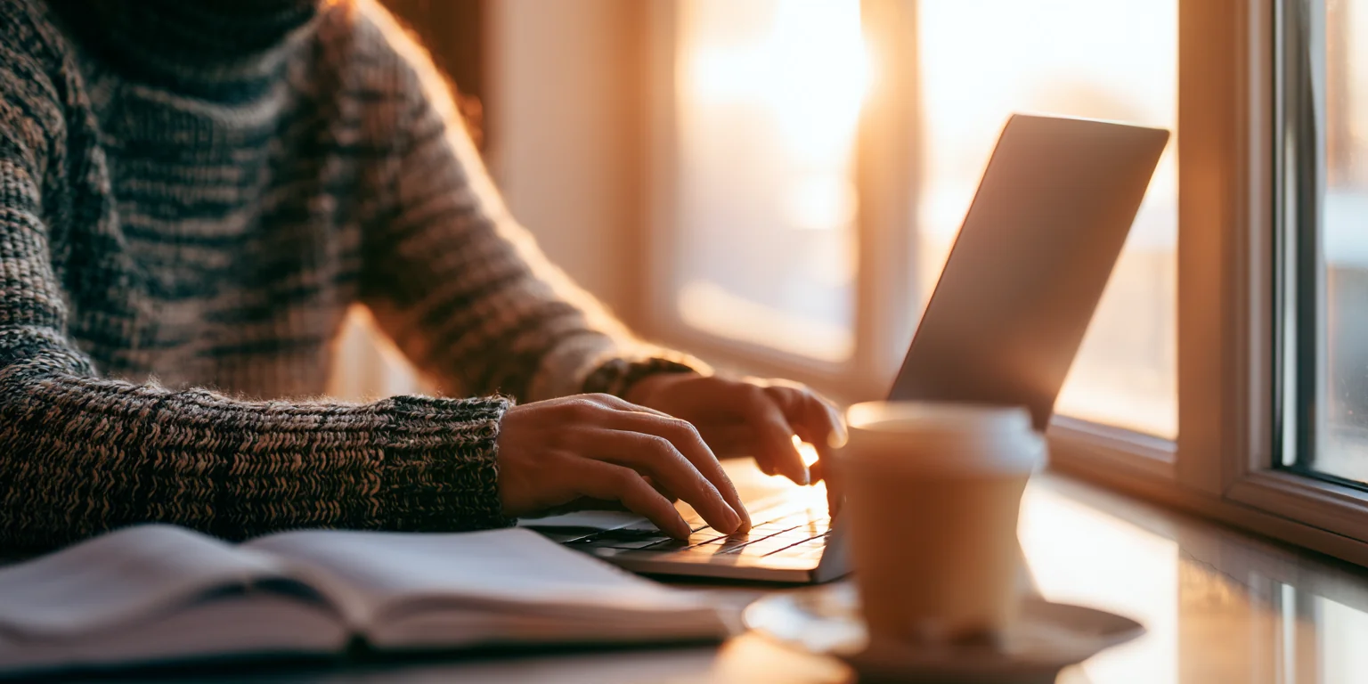 Studying on a laptop to close skill gaps